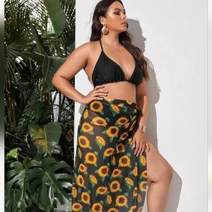 Shein 2X Bikini with Sunflower coverup